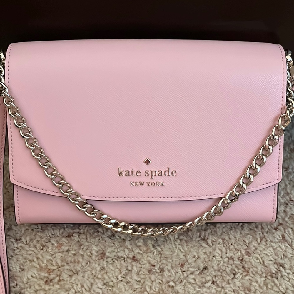 Kate Spade candy pink crossbody with gold hardware and chain ! Brand new!!!